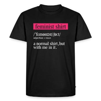 Définition féministe Féminisme Droits Femmes Égalité - T-shirt Premium bio Homme - noir - Devant - Nico (187cm)