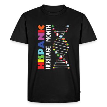 Genes Spanish Flags Hispanic Heritage Month - Men's Premium Organic T-Shirt - black - Front - Nico (187cm)