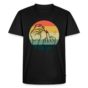 Doigt du milieu Féminisme Droits Femmes Égalité - T-shirt Premium bio Homme - noir - Devant - Nico (187cm)