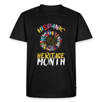 Sunflower Race Flags Hispanic Heritage Month - Men's Premium Organic T-Shirt - black - Front - Nico (187cm)