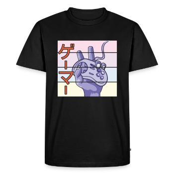 Japonais Jouer Amateur de Jeux Vidéo Arcade Gamer Gaming - T-shirt Premium bio Homme - noir - Devant - Nico (187cm)