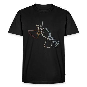 Vin Sommelier Retro Style Vintage - T-shirt Premium bio Homme - noir - Devant - Nico (187cm)