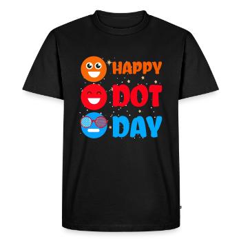 Cute Dot Pattern Colorful Smile Happy Dot Day - Men's Premium Organic T-Shirt - black - Front - Nico (187cm)