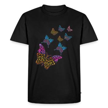 Butterfly Art Colorful International Dot Day - Men's Premium Organic T-Shirt - black - Front - Nico (187cm)