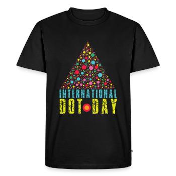 Colorful Triangle Pattern International Dot Day - Men's Premium Organic T-Shirt - black - Front - Nico (187cm)