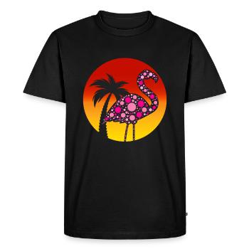 Mignon Flamingo Art Coloré Journée Internationale des Points - T-shirt Premium bio Homme - noir - Devant - Nico (187cm)