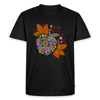 Apple Fruit Art Colorful International Dot Day - Men's Premium Organic T-Shirt - black - Front - Nico (187cm)