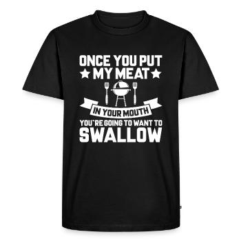 Dès que tu mets Ma chair dans ta bouche - T-shirt Premium bio Homme - noir - Devant - Nico (187cm)