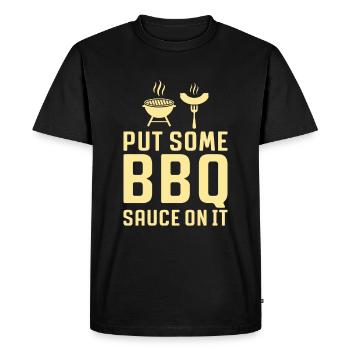 Dicton de grillades amusantes pour la fête du barbecue - T-shirt Premium bio Homme - noir - Devant - Nico (187cm)