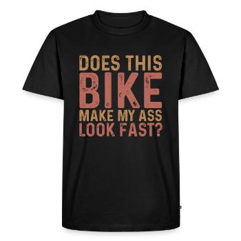 Est-ce que la moto me donne l’air rapide ? - T-shirt Premium bio Homme - noir - Devant - Nico (187cm)