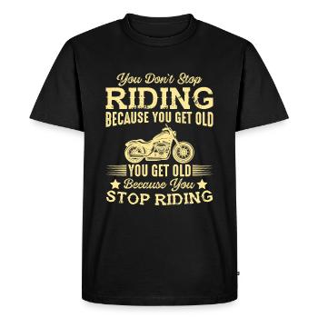 Vous n’arrêtez pas de conduire parce que vous vieillissez - T-shirt Premium bio Homme - noir - Devant - Nico (187cm)