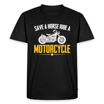 Conduire une moto drôle de moto - T-shirt Premium bio Homme - noir - Devant - Nico (187cm)