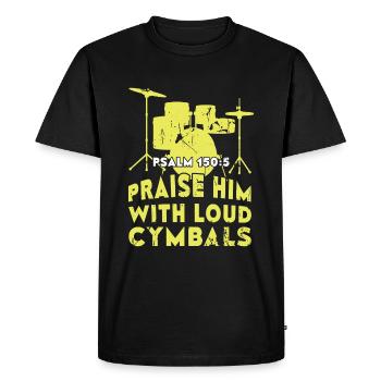 Seigneur Dieu Jésus Louange Avec Des Cymbales Fortes Chrétiennes - T-shirt Premium bio Homme - noir - Devant - Nico (187cm)