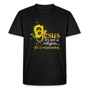 Jésus Relation Seigneur Dieu Pasteur Chrétien - T-shirt Premium bio Homme - noir - Devant - Nico (187cm)