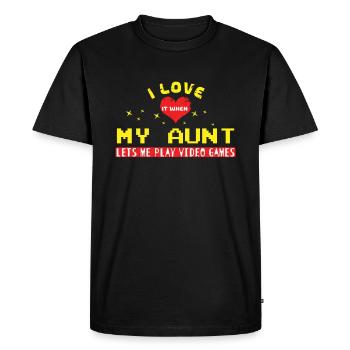 J’aime quand ma tante joue aux jeux vidéo pour les amateurs de jeux - T-shirt Premium bio Homme - noir - Devant - Nico (187cm)