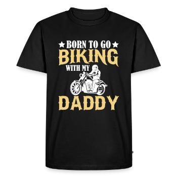 Né pour conduire une moto avec mon père - T-shirt Premium bio Homme - noir - Devant - Nico (187cm)