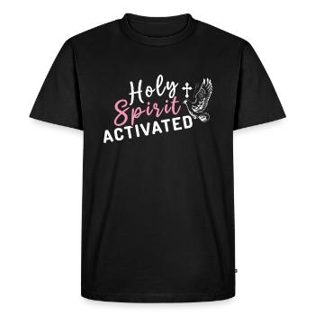 Saint- Activé Seigneur Dieu Chrétien Jésus - T-shirt Premium bio Homme - noir - Devant - Nico (187cm)
