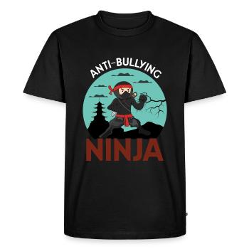 Anti Bullying Ninja Kindness Awareness Unity Day - Men's Premium Organic T-Shirt - black - Front - Nico (187cm)