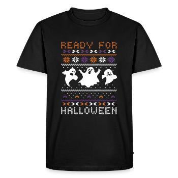 Stitch Pattern Ghost Creatures Prêt Halloween - T-shirt Premium bio Homme - noir - Devant - Nico (187cm)