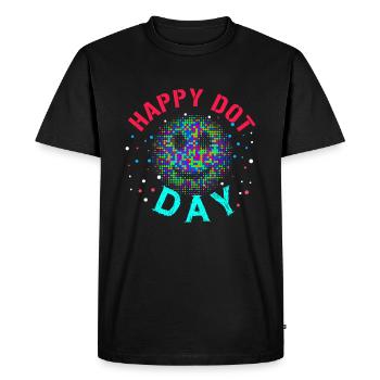 Dot Pattern Colorful Smile Happy Dot Day - Men's Premium Organic T-Shirt - black - Front - Nico (187cm)