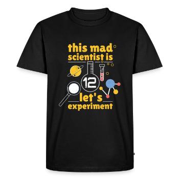 Age 12 Year Old Born Birth Science Scientist - Men's Premium Organic T-Shirt - black - Front - Nico (187cm)