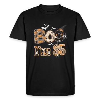 Halloween Pattern Ghost Creatures Birth Age 35 - Men's Premium Organic T-Shirt - black - Front - Nico (187cm)