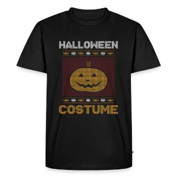 Stitch Pattern Citrouille Créature effrayante Halloween - T-shirt Premium bio Homme - noir - Devant - Nico (187cm)