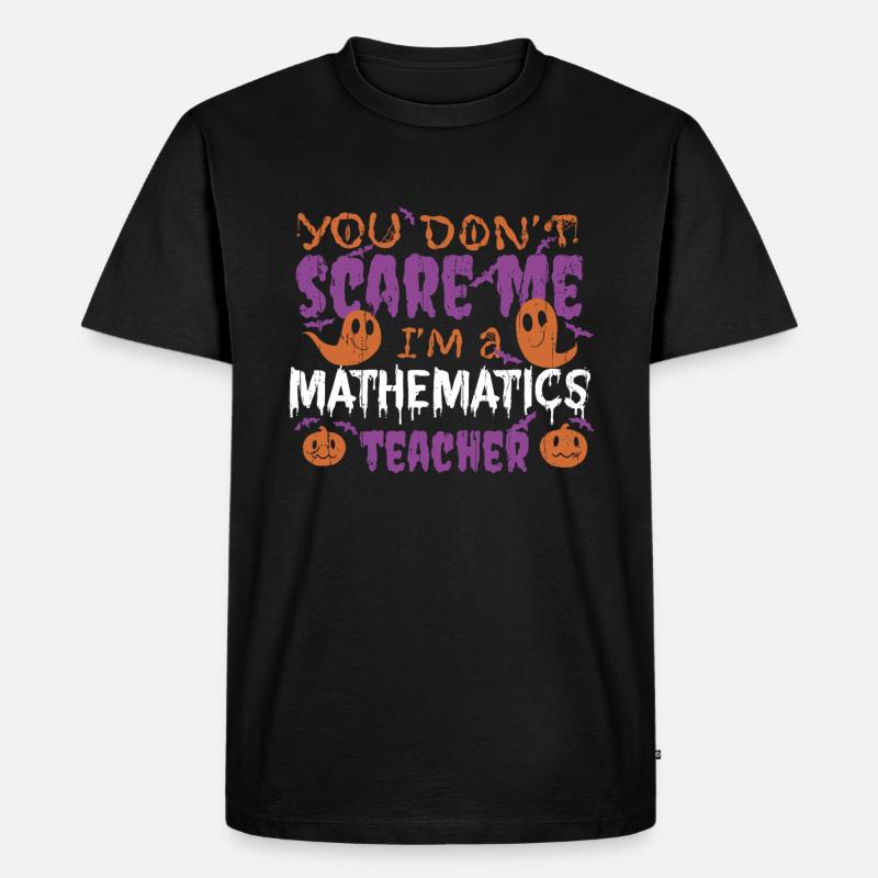 Ghost Pumpkin Mathematics Teacher Halloween - Männer Premium Bio T-Shirt - Schwarz