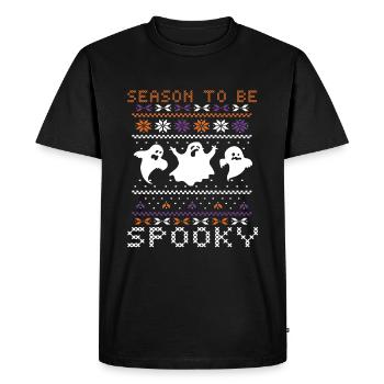 Stitch Pattern Ghost Creatures Spooky Halloween - T-shirt Premium bio Homme - noir - Devant - Nico (187cm)