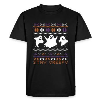 Stitch Pattern Ghost Creatures Creepy Halloween - Men's Premium Organic T-Shirt - black - Front - Nico (187cm)