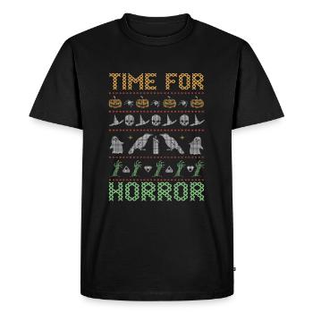 Stitch Pattern Horreur Créatures Halloween - T-shirt Premium bio Homme - noir - Devant - Nico (187cm)