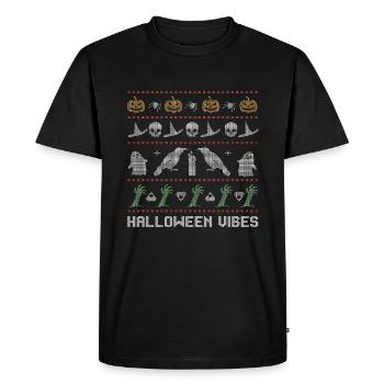 Stitch Pattern Horror Creatures Vibes Halloween - Men's Premium Organic T-Shirt - black - Front - Nico (187cm)