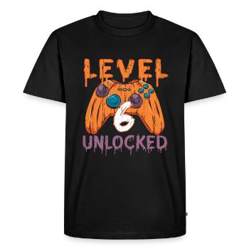 Halloween Pattern Pumpkin Game Gamer Naissance 6 ans - T-shirt Premium bio Homme - noir - Devant - Nico (187cm)