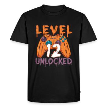Halloween Pattern Pumpkin Game Gamer Birth Age 12 - Men's Premium Organic T-Shirt - black - Front - Nico (187cm)