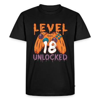 Halloween Pattern Pumpkin Game Gamer Birth Age 18 - Men's Premium Organic T-Shirt - black - Front - Nico (187cm)