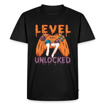 Halloween Pattern Pumpkin Game Gamer Birth Age 17 - Men's Premium Organic T-Shirt - black - Front - Nico (187cm)