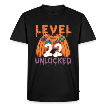 Halloween Pattern Pumpkin Game Gamer Birth Age 22 - Men's Premium Organic T-Shirt - black - Front - Nico (187cm)