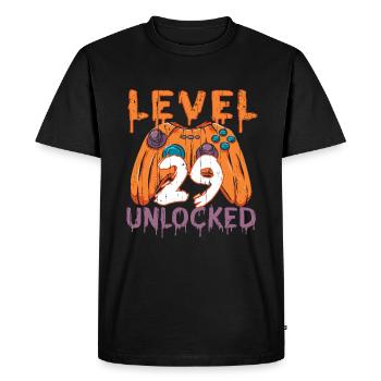 Halloween Pattern Pumpkin Game Gamer Birth Age 29 - Men's Premium Organic T-Shirt - black - Front - Nico (187cm)