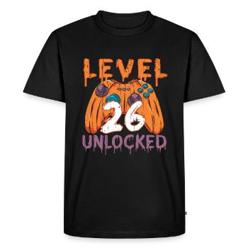 Halloween Pattern Pumpkin Game Gamer Birth Age 26 - Men's Premium Organic T-Shirt - black - Front - Nico (187cm)