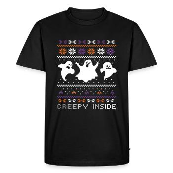 Stitch Pattern Ghost Creatures Inside Halloween - Men's Premium Organic T-Shirt - black - Front - Nico (187cm)
