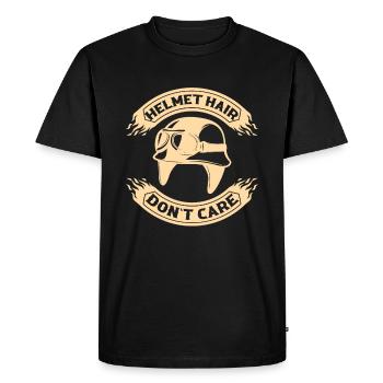 Drôle de casque de moto - Moto - T-shirt Premium bio Homme - noir - Devant - Nico (187cm)