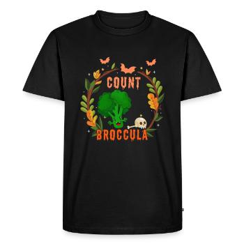 Mignon Brocoli Vampire Horreur Effrayant Halloween - T-shirt Premium bio Homme - noir - Devant - Nico (187cm)