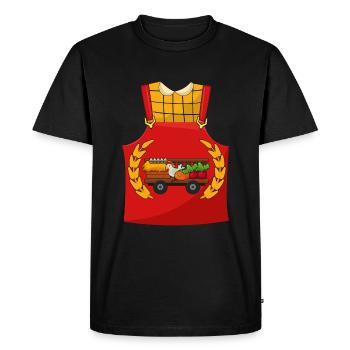 Drôle de costume de fermier pour Halloween - T-shirt Premium bio Homme - noir - Devant - Nico (187cm)