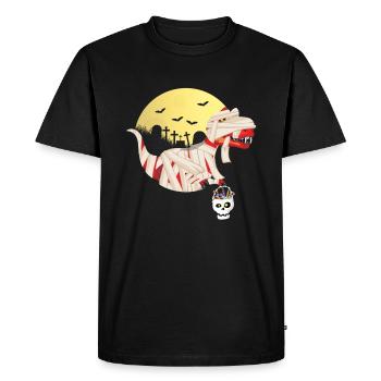 Monster Skeleton Dinosaur Horror Scary Halloween - Men's Premium Organic T-Shirt - black - Front - Nico (187cm)