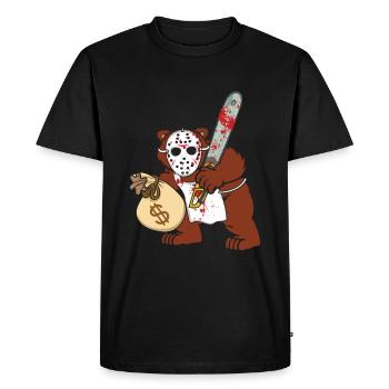 Horror Movie Character Monster Bear Saw Halloween - Men's Premium Organic T-Shirt - black - Front - Nico (187cm)