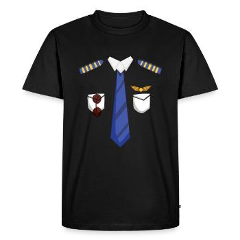 Drôle de costume d’avion pilote pour Halloween - T-shirt Premium bio Homme - noir - Devant - Nico (187cm)