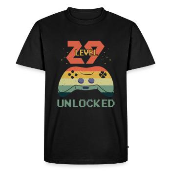 Vintage Video Game Lover Age 29 Level Unlocked - Men's Premium Organic T-Shirt - black - Front - Nico (187cm)