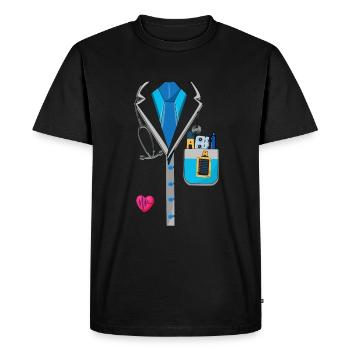 Drôle de costume d’hôpital de docteur pour Halloween - T-shirt Premium bio Homme - noir - Devant - Nico (187cm)