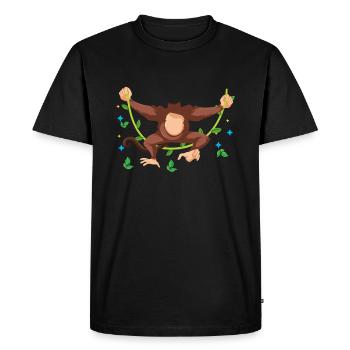 Funny Animal Vine Monkey Costume For Halloween - Men's Premium Organic T-Shirt - black - Front - Nico (187cm)