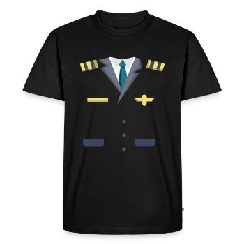 Drôle de costume de pilote pour Halloween - T-shirt Premium bio Homme - noir - Devant - Nico (187cm)